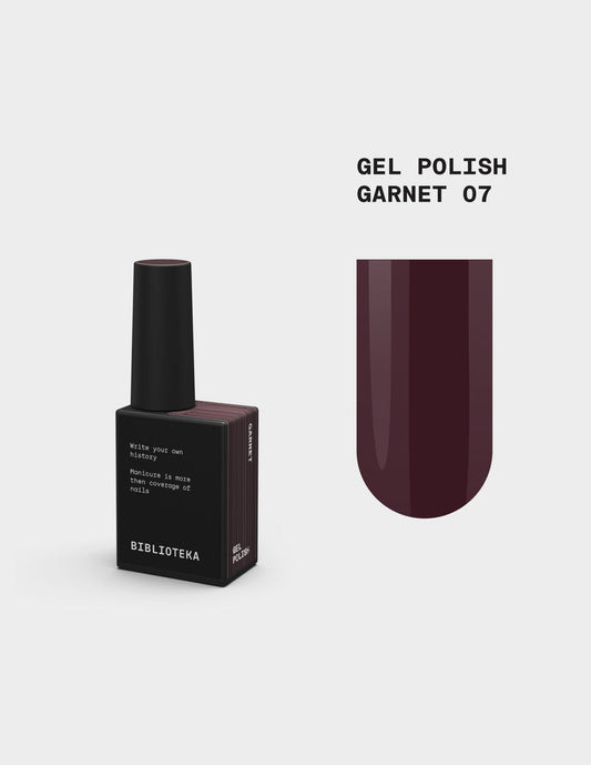 BIBLIOTEKA Esmalte semipermanente Nº 07 Garnet - Burdeos, 10 ml