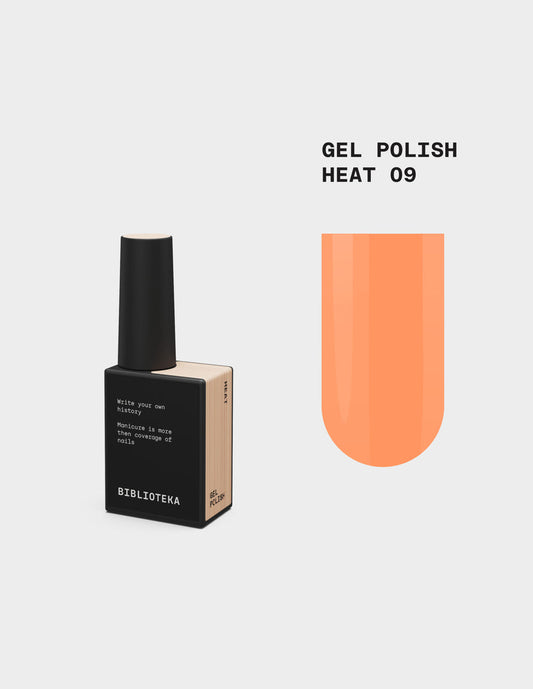 BIBLIOTEKA Esmalte semipermanente Nº09 Heat - Naranja, 10 ml