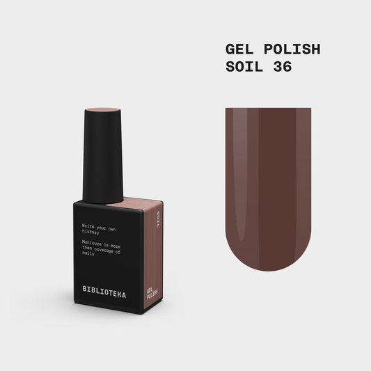 BIBLIOTEKA Esmalte semipermanente Nº 36 Soil - Tono tierra profundo, 10 ml