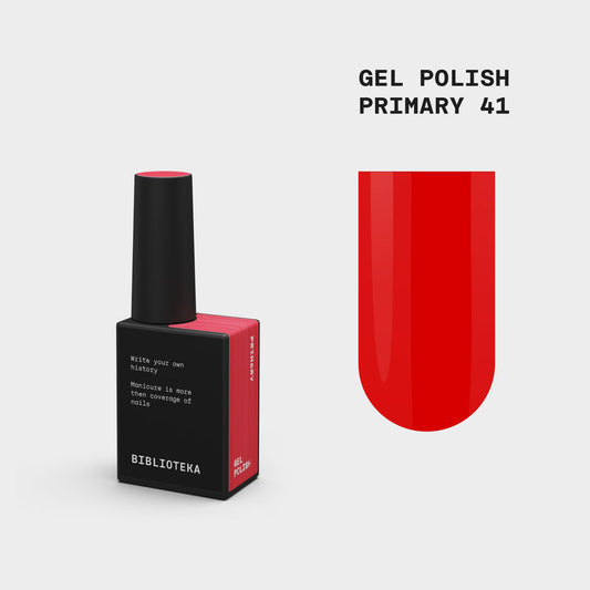 BIBLIOTEKA Esmalte semipermanente Nº 41 Primary – Rojo puro brillante, 10 ml