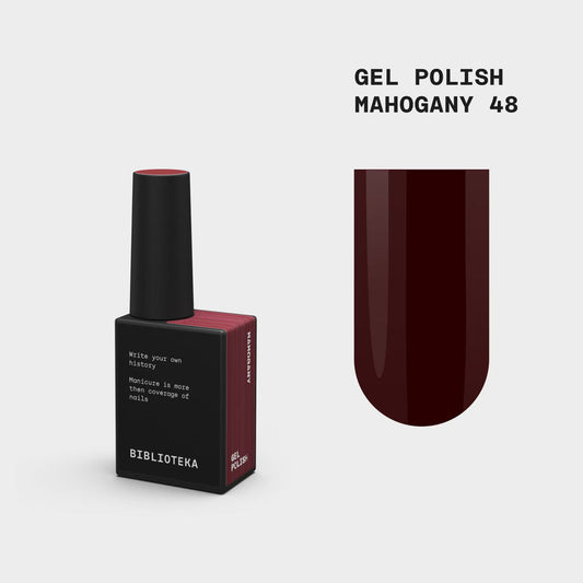 BIBLIOTEKA Esmalte semipermanente Nº 48 Mahogany – Rojo marrón oscuro, 10 ml
