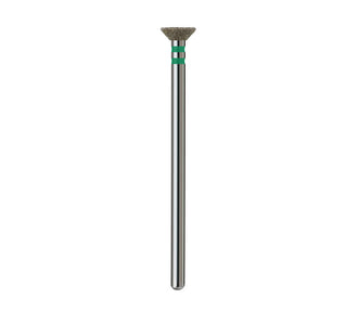 Fresa de diamante. Cono Invertido. Verde, 6mm.