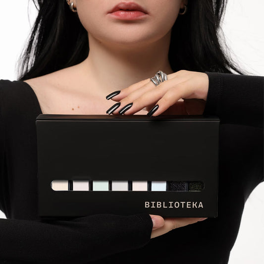 BIBLIOTEKA Set de Gel Polish y Tops LUMIÈRE BLANCHE colección, 8uds.