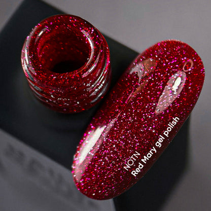 Vernis gel réfléchissant rouge Mary de NAILSOFTHENIGHT