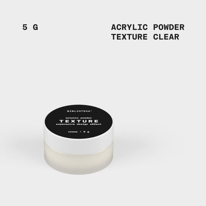 BIBLIOTEKA Poudre Acrylique TEXTURE transparente (Grande), 5 g
