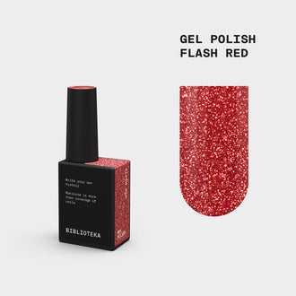 BIBLIOTEKA Esmalte semipermanente reflectante Red – rojo, 10 ml
