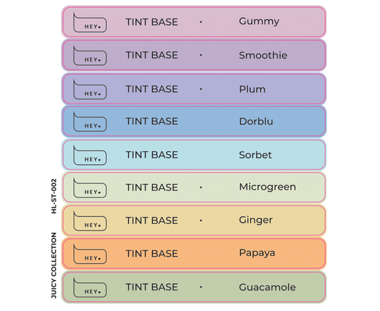 Pegatinas para Tips · HEYLOVE Tint base, Juicy colección
