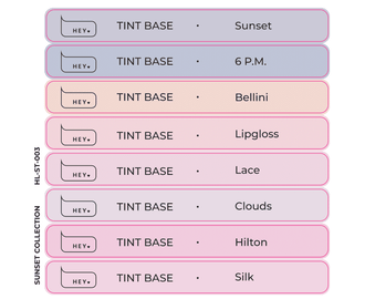 Pegatinas para Tips · HEYLOVE Tint base, Sunset colección