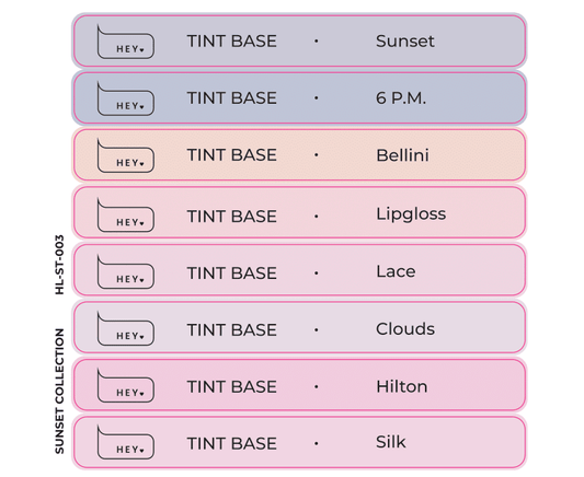 Pegatinas para Tips · HEYLOVE Tint base, Sunset colección