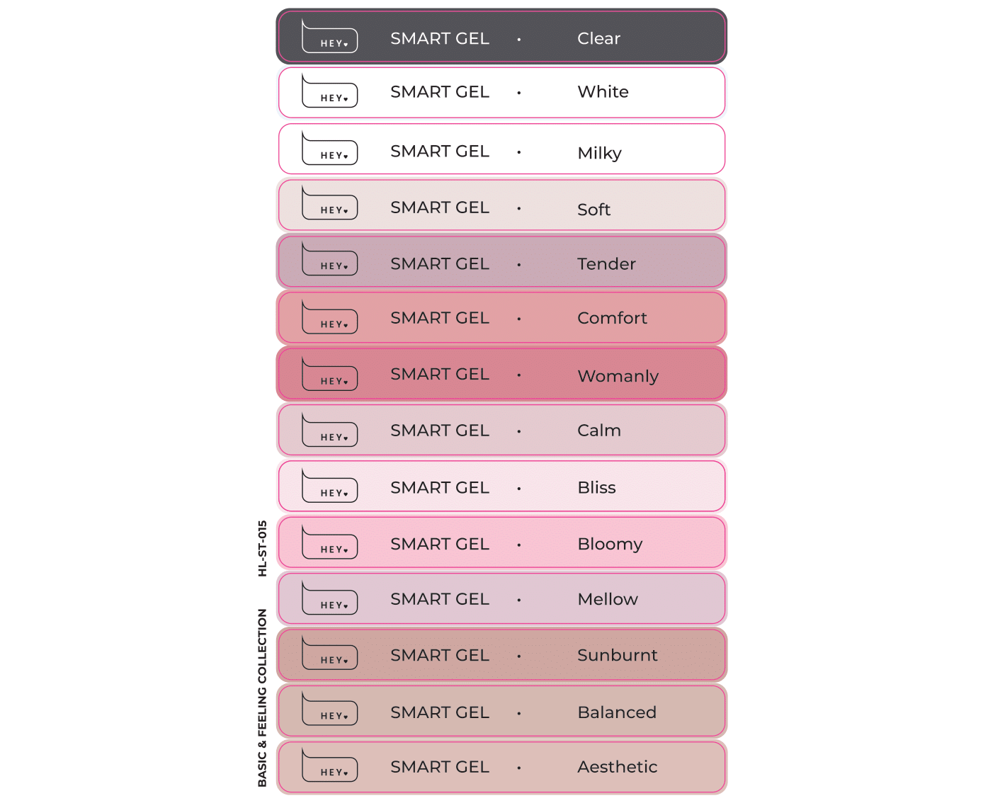 Pegatinas para Tips · HEYLOVE Smart Gel,  BASIC & FEELING colección