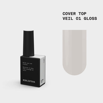 BIBLIOTEKA Gloss Cover TOP №01 Veil - translúcido, 10 ml