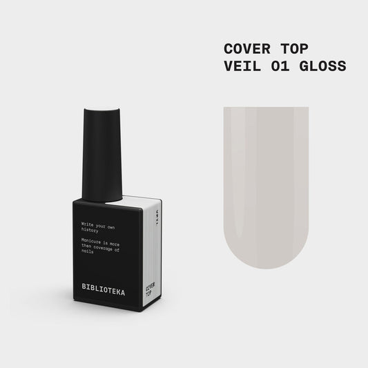 BIBLIOTEKA Gloss Cover TOP №01 Veil - translúcido, 10 ml