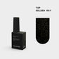 BIBLIOTEKA Top Coat sin capa pegajosa con filtro UV - Golden Ray, 10 ml
