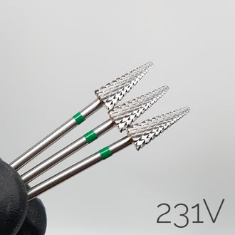 Fresa de carburo Cono. Verde, 6mm. 231V