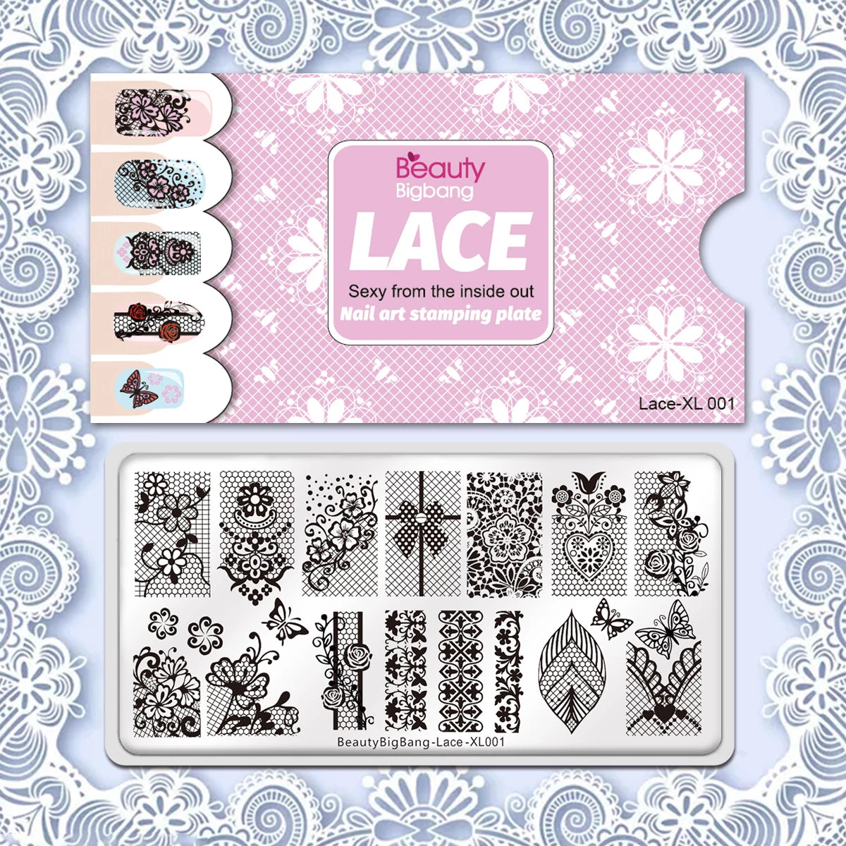 Placa para estampado BeautyBigBang Lace XL - 001