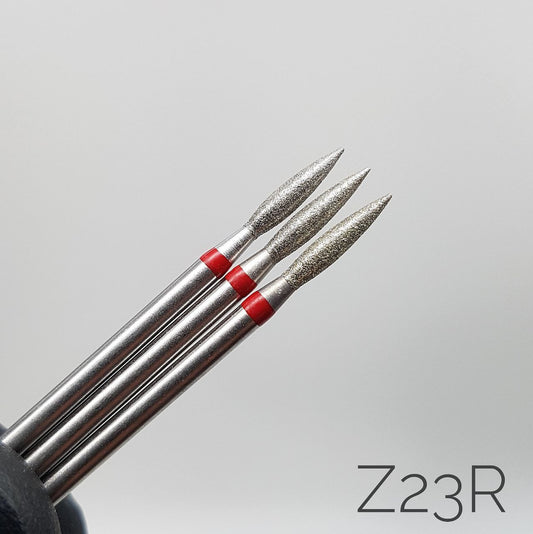Fresa de diamante Llama con punta. Roja, 2.3mm. Z23R