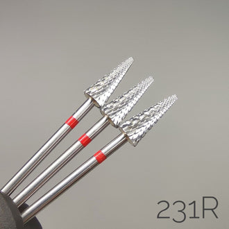 Fraise conique en carbure. Rouge, 6 mm. 231R 