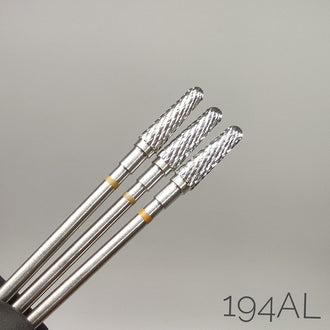 Left-handed carbide burr. Cone. Yellow, 4mm. 194AL